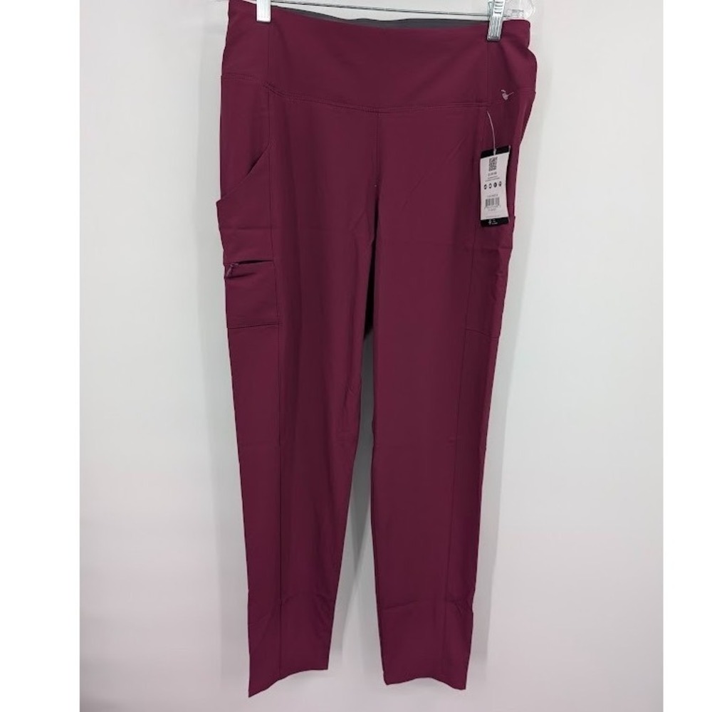 WonderWink Renew‎ High Waist Power Scrub Pants Maroon NWT Women's sz Med